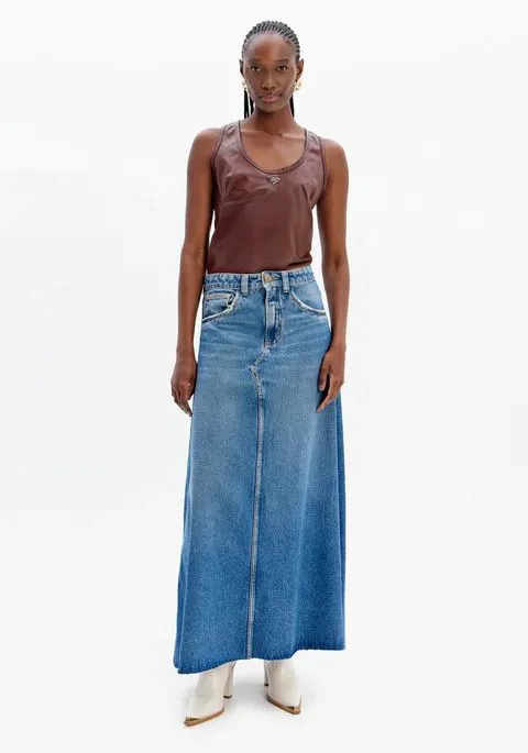 SAIA JEANS LONGA EVASÊ COM CINTURA ALTA - LANÇA PERFUME