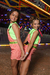Macaquinho neon vibes laranja com verde