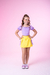 Coleção Glow kids Saia cargo Amarela com lilas na internet