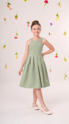 Coleção florescer vestido Verde pistache - loja online
