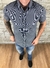 Camisa Manga Curta TH azul marinho detalhe linha branca
