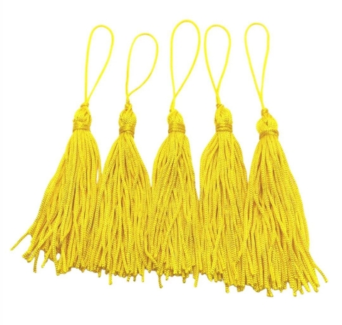 Tassel Amarelo 7cm com 5 Unidades
