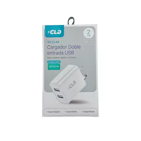 CARGADOR CLD 2 USB + CABLE USB A LIGHTNING - comprar online