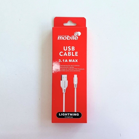CABLE CARGA RAPIDA 3MTS IPHONE
