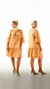 VESTIDO CURTO COM BABADO SAIA, MANGAS 3/4 E AMARRAÇÃO DECOTE REF 052762 - loja online