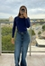 Wide leg oxford blue