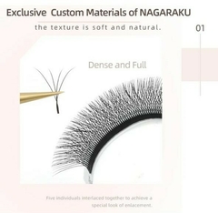 Cílios 4D Nagaraku - Curvatura em L - Efeito Fox na internet