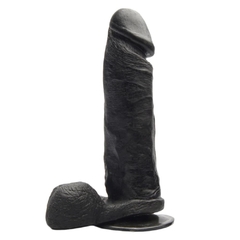 PROTESE MACIÇA COM VENTOSA E ESCROTO 18,4x4,4cm - comprar online