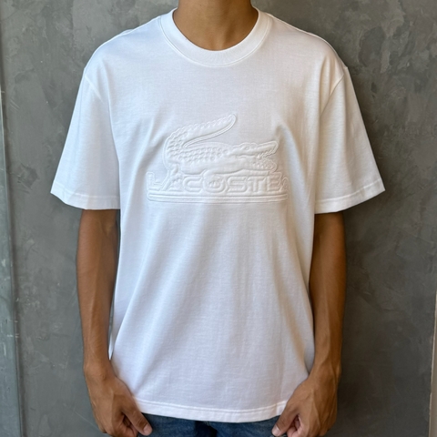 CAMISETA LACOSTE RELAXED JERSEI EMBLEMA ACOLCHOADO - BRANCO