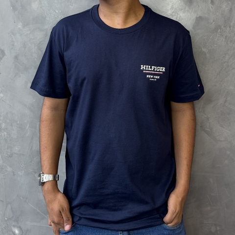 CAMISETA TOMMY HILFIGER GLOBAL STRIPES - AZUL MARINHO