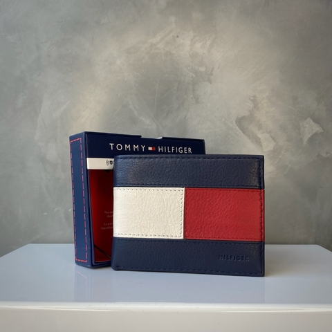 CARTEIRA TOMMY HILFIGER LOGO EM COURO