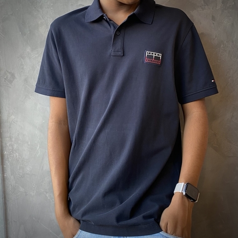POLO TOMMY HILFIGER WCC RWB UNDER COLLAR REG - AZUL MARINHO