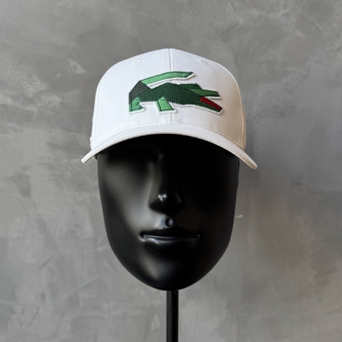 BONÉ LACOSTE BEISEBOL ESTAMPA DE CROCODILO - BRANCO