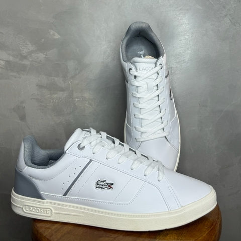 SAPATÊNIS LACOSTE EUROPA PRO - BRANCO/CINZA