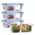 KIT 4 Potes de Vidro Retangular com Divisória e Tampa Hermética 640ml - loja online