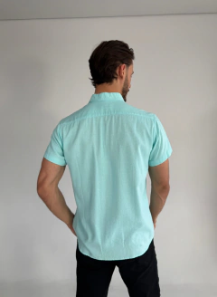 Camisa verde acqua - Plastron