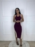 Vestido Duo - Uva/Bege na internet