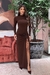 Vestido longo malha canelada