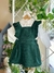 Jardineira Infantil Veludo Cotelê Verde - MÁGUI - Para Meninas