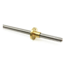 Fuso Trapezoidal TR8 250mm passo 2 rosca 1 entrada com castanha de metal