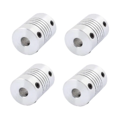 Pack 4 Acoplamento flexível furos 8x8mm torque 10Kgf.cm externo 19/25mm