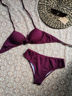 Conjunto meia taça texturizados Marsala
