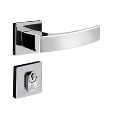 Fechadura entrada quadratta curva roseta S40mm cromado Aliança