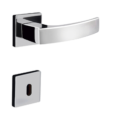 Fechadura interna quadratta curva roseta 55mm cromado Aliança