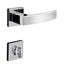 Fechadura banheiro quadratta curva roseta 55mm cromado Aliança