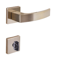 Fechadura banheiro quadratta curva roseta 55mm bronze latonado Aliança