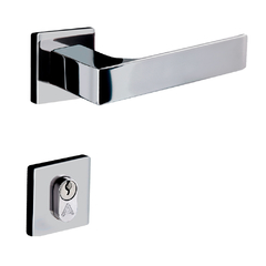 Fechadura Entrada Quadratta Reta Roseta 55mm Cromada Aliança