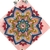 Pingente Mandala em Madeira e Base Rosa e Azul - Decornato Presentes Criativos