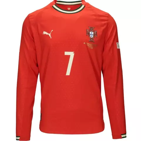 Camisa Seleção de Portugal HOME - 2025/26- CR7 CRISTIANO RONALDO - Puma - Vermelha - Manga Longa - comprar online