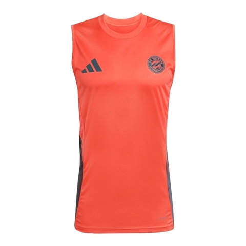 Camisa Regata Bayern de Munique Treino 25/26 - Torcedor Adidas Masculina - Laranja Com Detalhes em Cinza