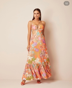 vestido longo estampado