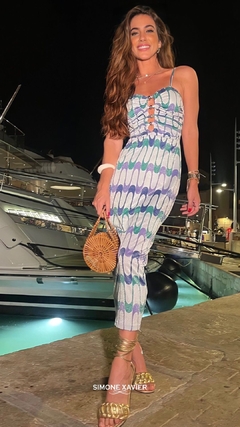 vestido midi vazados sclub
