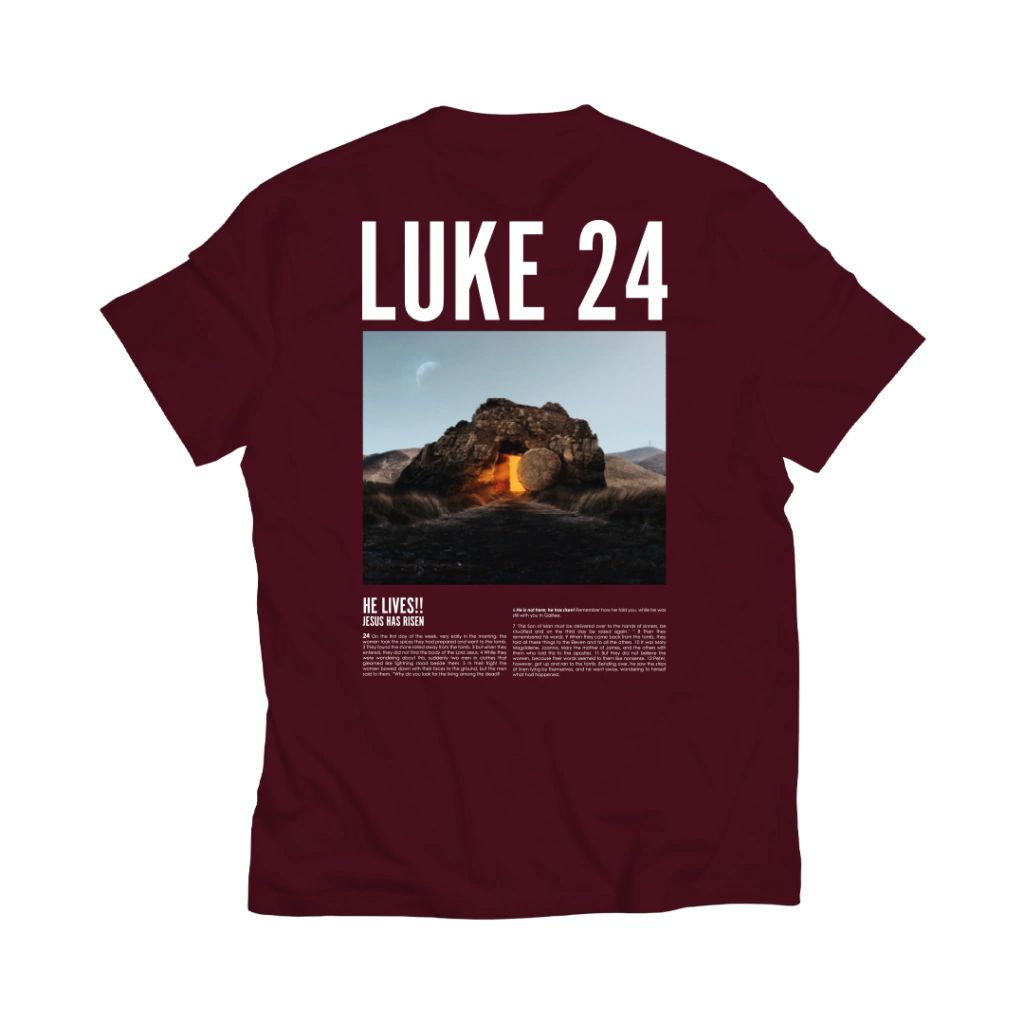 Camiseta Jesus Has Risen - Vinho