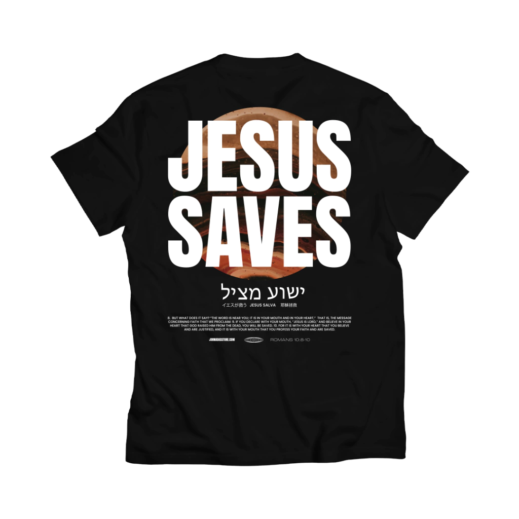 Camiseta Jesus Saves - Preta
