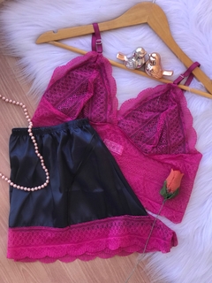 Baby doll cetim Tamanho gg - Gllamour Lingerie