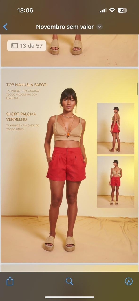 Short Paloma vermelho P