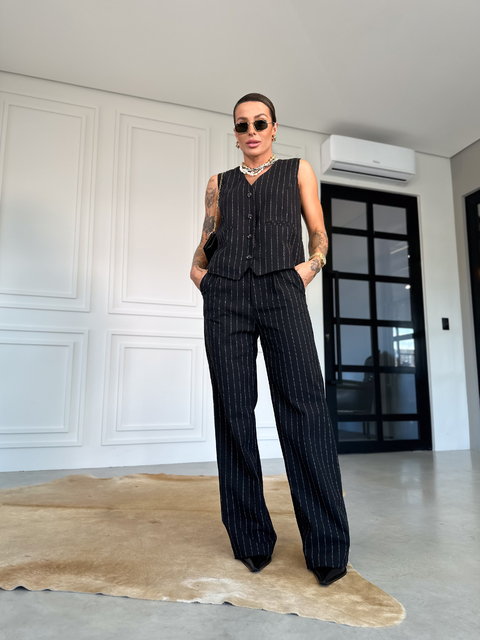 Calça Risca de Giz Michele - Anna Torquato
