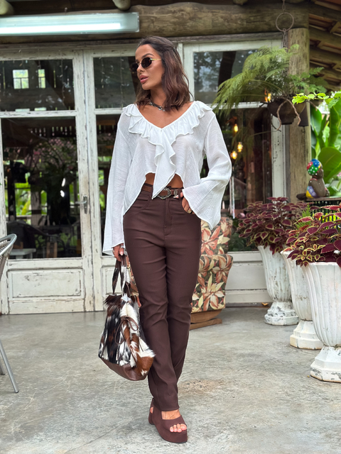 Calça Dahlia Marrom - Anna Torquato - comprar online