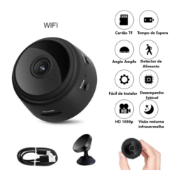 Mini Câmera Espiã Sem Fio Visão Noturna Conexão com Telefone Móvel na internet