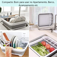 Escorredor de Prato Dobrável Utensílio Cozinha Portátil Cremalheira - loja online