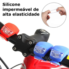 Farol de Silicone Para Bicicleta Acessório Duplo Led - comprar online