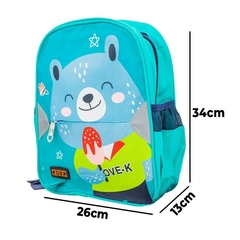 Mochila Escolar Infantil Bichinhos Creche Escola C/ Divisória Faixa Refletiva - comprar online