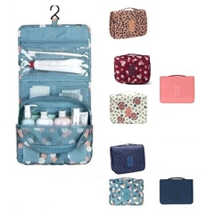 Necessaire Organizador Viagem Com Gancho Lugar para Pendurar e Divisória