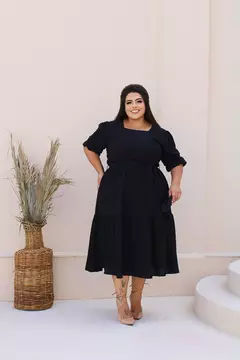 VESTIDO MIDI CAMILA M/C TECIDO DUNAS SEM ELASTANO VESTE DO 50 AO 60 - comprar online