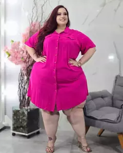 CHAMISE MIDI MANGA CURTA VISCOLINHO plus size - comprar online