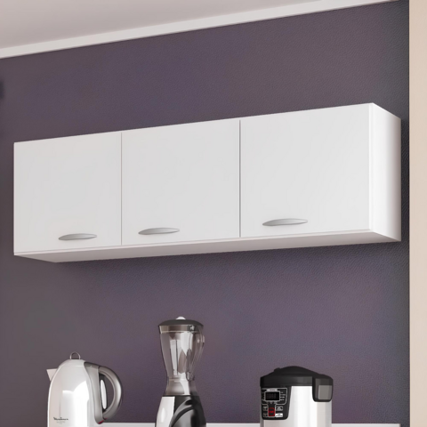 ARMÁRIO AÉREO DE COZINHA COMPACTA 3 PORTAS 120CM 843.33 POQUEMA MÓVEIS BRANCO - comprar online